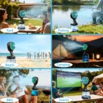 Portable Outdoor Hotel Household Water Mist Fan Energy Efficient Oscillating Rechargeable DC 12V Floor Standing Small Appliance - Image 6